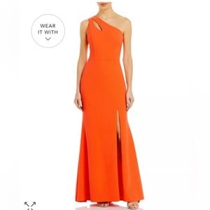 Aqua Brand One Shoulder Full Length Prom Gown/Prom Dress